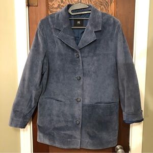 ISZ Blue Suede Leather Jacket Blazer